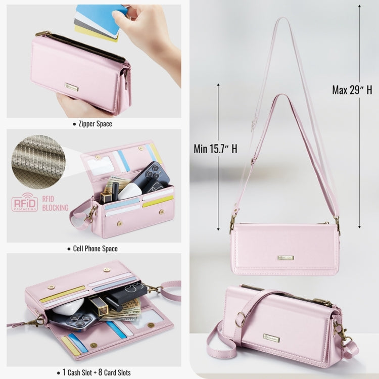 CaseMe ME30 Max Multifunctional Large-Capacity Shoulder Crossbody Phone Bag(Pink) -  by CaseMe | Online Shopping UK | buy2fix