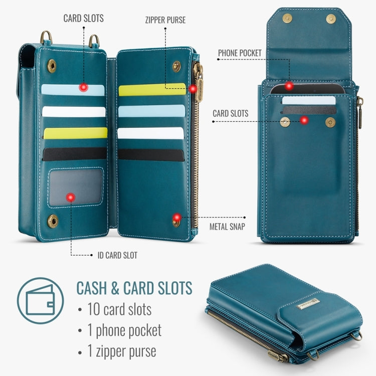 CaseMe Me40 Vertical Multifunctional Shoulder Crossbody Phone Bag(Blue Green) -  by CaseMe | Online Shopping UK | buy2fix