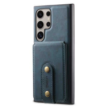 For Samsung Galaxy S23 Ultra 5G Denior D14 NK Retro Pattern MagSafe Magnetic Card Holder Leather Phone Case(Blue) - Galaxy S23 Ultra 5G Cases by Denior | Online Shopping UK | buy2fix