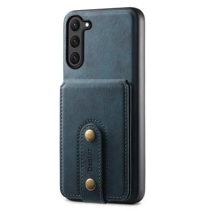For Samsung Galaxy S23 5G Denior D14 NK Retro Pattern MagSafe Magnetic Card Holder Leather Phone Case(Blue) - Galaxy S23 5G Cases by Denior | Online Shopping UK | buy2fix
