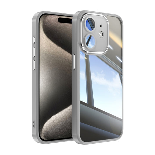 For iPhone 12 Acrylic Hybrid TPU Armor Shockproof Phone Case(Grey) - iPhone 12 / 12 Pro Cases by buy2fix | Online Shopping UK | buy2fix