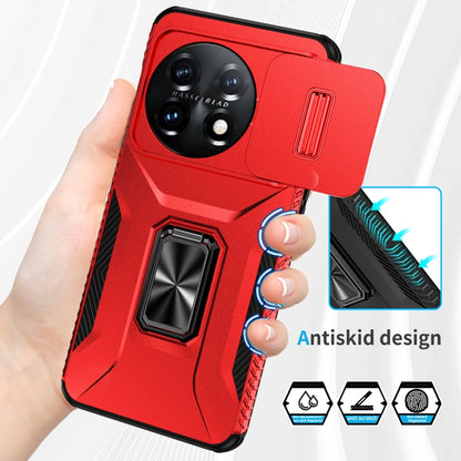 For OnePlus 11 5G Sliding Camshield Holder Phone Case(Red) - OnePlus Cases by buy2fix | Online Shopping UK | buy2fix