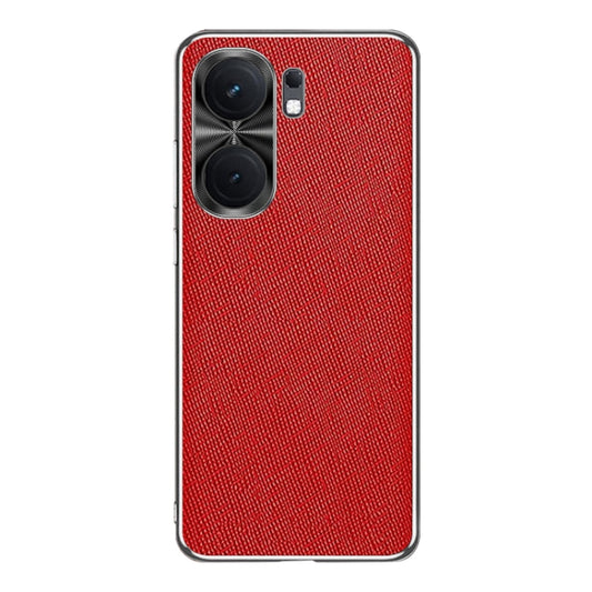 For vivo iQOO Neo9 Silver Edge Cross Texture PU Leather Phone Case(Red) - iQOO Neo9 Cases by buy2fix | Online Shopping UK | buy2fix