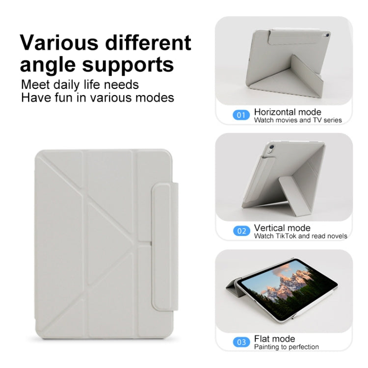 For iPad Pro 13 2024 Y-Shape Double-sided Clip Magnetic Smart Tablet Case(Light Grey) - iPad Pro 13 2024 Cases by buy2fix | Online Shopping UK | buy2fix