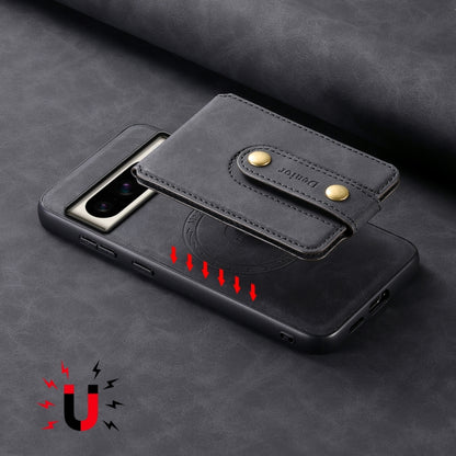 For Google Pixel 8 Pro Denior D14 NK Retro Pattern MagSafe Magnetic Card Holder Leather Phone Case(Black) - Google Cases by Denior | Online Shopping UK | buy2fix