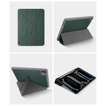 For iPad Air 11 2025 / 2024 Mutural Multi-fold Smart Leather Tablet Case(Green) - iPad Air 11 2025 / 2024 Cases by Mutural | Online Shopping UK | buy2fix