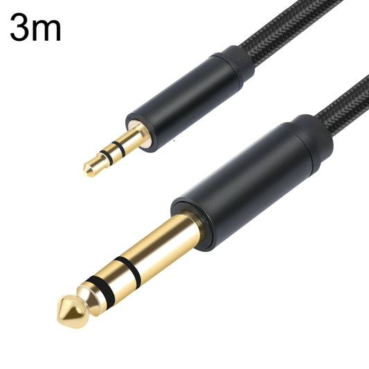 3662-3662BK 3.5mm Male to 6.35mm Male Stereo Amplifier Audio Cable, Length:3m(Black) - Microphone Audio Cable & Connector by buy2fix | Online Shopping UK | buy2fix
