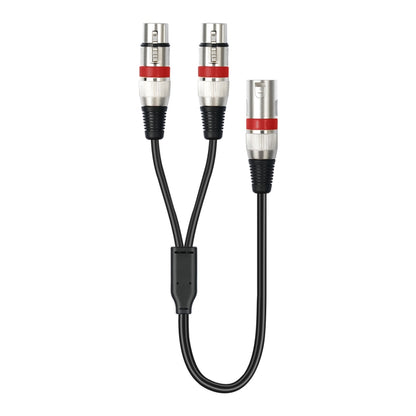 2055YMFF-05 XLR 3pin Male to Dual Female Audio Cable, Length: 50cm(Black+Green) - Microphone Audio Cable & Connector by buy2fix | Online Shopping UK | buy2fix