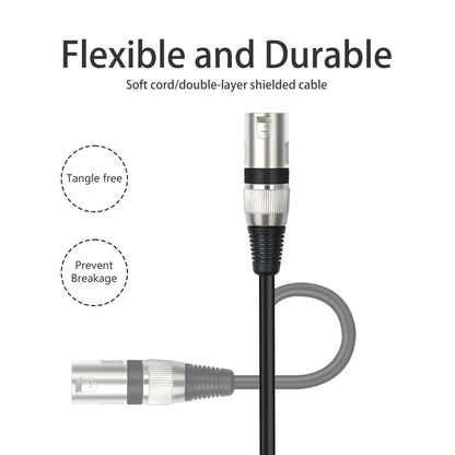 TC145BK55 6.35mm 1/4 TRS Male to XLR 3pin Male Microphone Cable, Length:5m(Black) - Microphone Audio Cable & Connector by buy2fix | Online Shopping UK | buy2fix