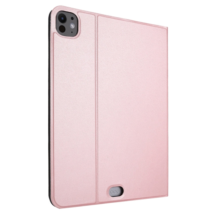 For iPad Pro 11 2024 Stretch Voltage Plain Leather Smart Tablet Case(Rose Gold) - iPad Pro 11 2024 Cases by buy2fix | Online Shopping UK | buy2fix