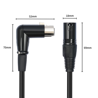 XK041L XLR 3pin Straight Male to Elbow Female Audio Cable, Length:1m(Black) - Microphone Audio Cable & Connector by buy2fix | Online Shopping UK | buy2fix