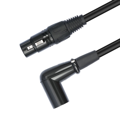 XK042L XLR 3pin Straight Female to Elbow Male Audio Cable, Length:0.3m(Black) - Microphone Audio Cable & Connector by buy2fix | Online Shopping UK | buy2fix