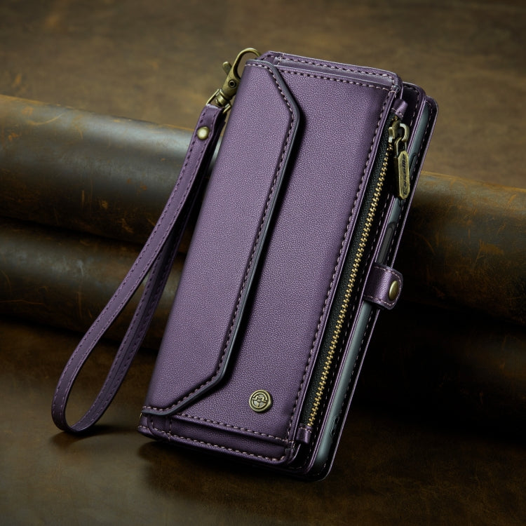 For Samsung Galaxy A23 CaseMe C36 Card Slots Zipper Wallet RFID Anti-theft Leather Phone Case(Purple) - Galaxy Phone Cases by CaseMe | Online Shopping UK | buy2fix