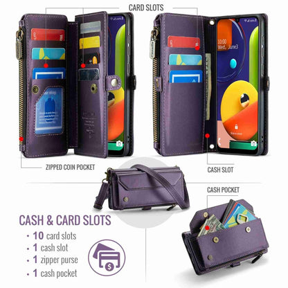 For Samsung Galaxy A30s / A50s / A50 CaseMe C36 Card Slots Zipper Wallet RFID Anti-theft Leather Phone Case(Purple) - Galaxy Phone Cases by CaseMe | Online Shopping UK | buy2fix