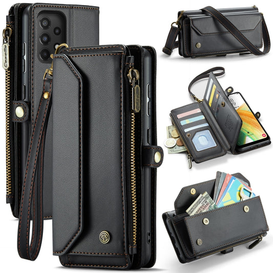 For Samsung Galaxy A33 5G CaseMe C36 Card Slots Zipper Wallet RFID Anti-theft Leather Phone Case(Black) - Galaxy Phone Cases by CaseMe | Online Shopping UK | buy2fix