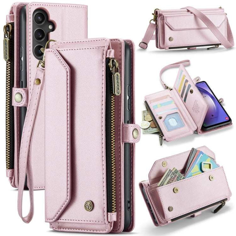 For Samsung Galaxy A54 5G CaseMe C36 Card Slots Zipper Wallet RFID Anti-theft Leather Phone Case(Pink) - Galaxy Phone Cases by CaseMe | Online Shopping UK | buy2fix