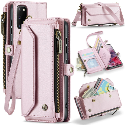 For Samsung Galaxy S20 CaseMe C36 Card Slots Zipper Wallet RFID Anti-theft Leather Phone Case(Pink) - Galaxy Phone Cases by CaseMe | Online Shopping UK | buy2fix