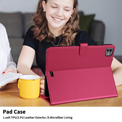 For iPad Pro 13 2024 Rhombus Lattice Leather Smart Tablet Case(Red) - iPad Pro 13 2024 Cases by buy2fix | Online Shopping UK | buy2fix