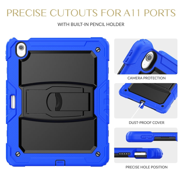 For iPad Air 13 2024 Silicone Hydric PC Tablet Case with Shoulder Strap & Holder(Blue) - iPad Air 13 2024 Cases by buy2fix | Online Shopping UK | buy2fix