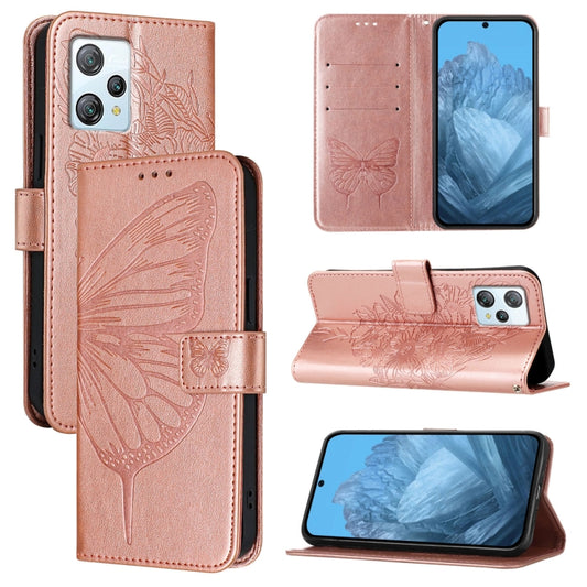 For Blackview A53 Embossed Butterfly Leather Phone Case(Rose Gold) - More Brand by buy2fix | Online Shopping UK | buy2fix