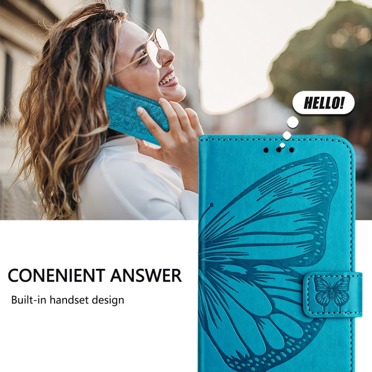 For Blackview Wave 6C Embossed Butterfly Leather Phone Case(Blue) - More Brand by buy2fix | Online Shopping UK | buy2fix