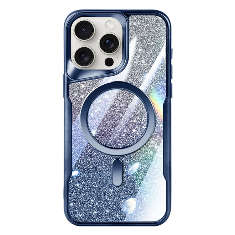 For iPhone 12 Pro Blade MagSafe Magnetic Gradient Glitter PC Phone Case(Blue) - iPhone 12 / 12 Pro Cases by buy2fix | Online Shopping UK | buy2fix