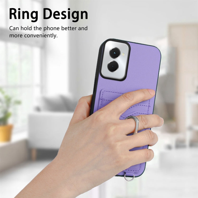 For Motorola Moto G Power 5G 2024 R20 Ring Card Holder Phone Case(Purple) - Motorola Cases by buy2fix | Online Shopping UK | buy2fix