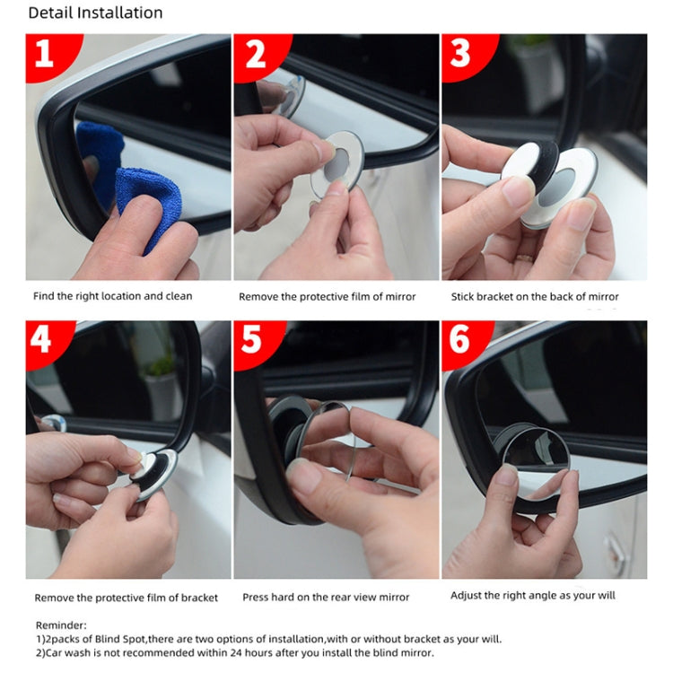 3R 3R-050 Car Rear View Mirror Auxiliary Mirror Car Adjustable Round Blind Spot Mirror - Convex Mirror & Accessories by 3R | Online Shopping UK | buy2fix
