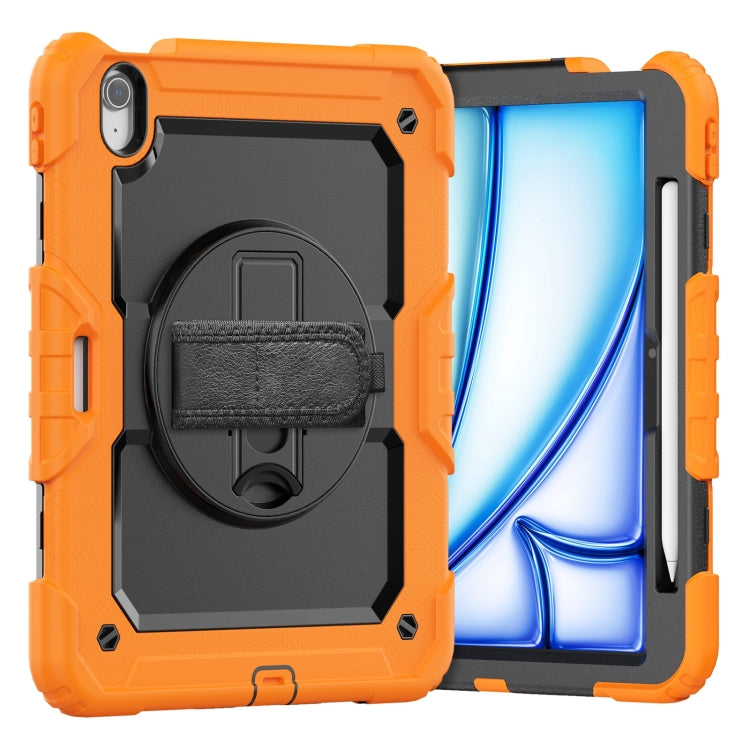 For iPad Air 11 2024 Silicone Hybrid PC Tablet Case with Shoulder Strap(Orange) - iPad Air 11 2024 Cases by buy2fix | Online Shopping UK | buy2fix