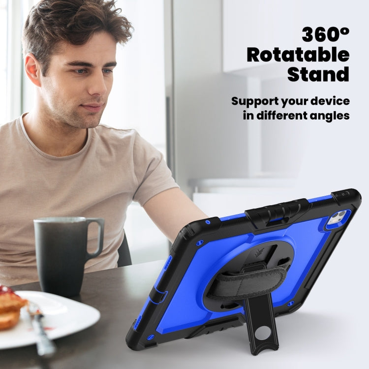 For iPad Pro 13 2024 Silicone Hybrid PC Tablet Case with Shoulder Strap(Dark Blue + Black) - iPad Pro 13 2024 Cases by buy2fix | Online Shopping UK | buy2fix