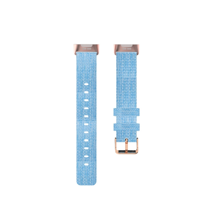 For Fitbit Charge 4 / Charge 3 / Charge3 SE Braided Nylon Watch Band Plastic Head, Size: Free Size(Light Blue) - Watch Bands by buy2fix | Online Shopping UK | buy2fix