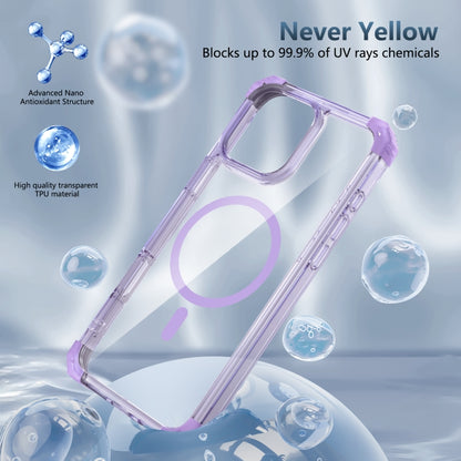 For iPhone 16 Pro Transparent MagSafe Magnetic Phone Case(Purple) - iPhone 16 Pro Cases by buy2fix | Online Shopping UK | buy2fix