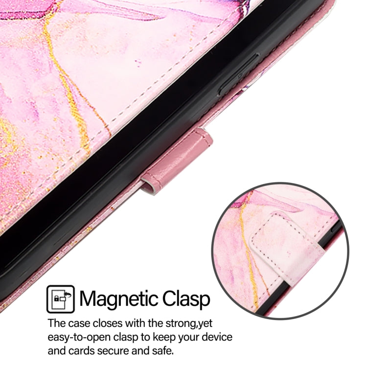 For Blackview Color 8 PT003 Marble Pattern Flip Leather Phone Case(Pink Purple Gold) - More Brand by buy2fix | Online Shopping UK | buy2fix