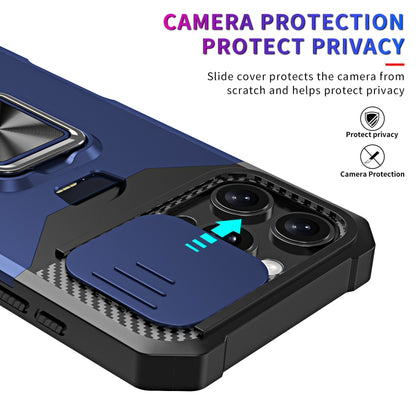 For iPhone 16 Pro Max Camera Shield Card Slot PC+TPU Phone Case(Red) - iPhone 16 Pro Max Cases by buy2fix | Online Shopping UK | buy2fix