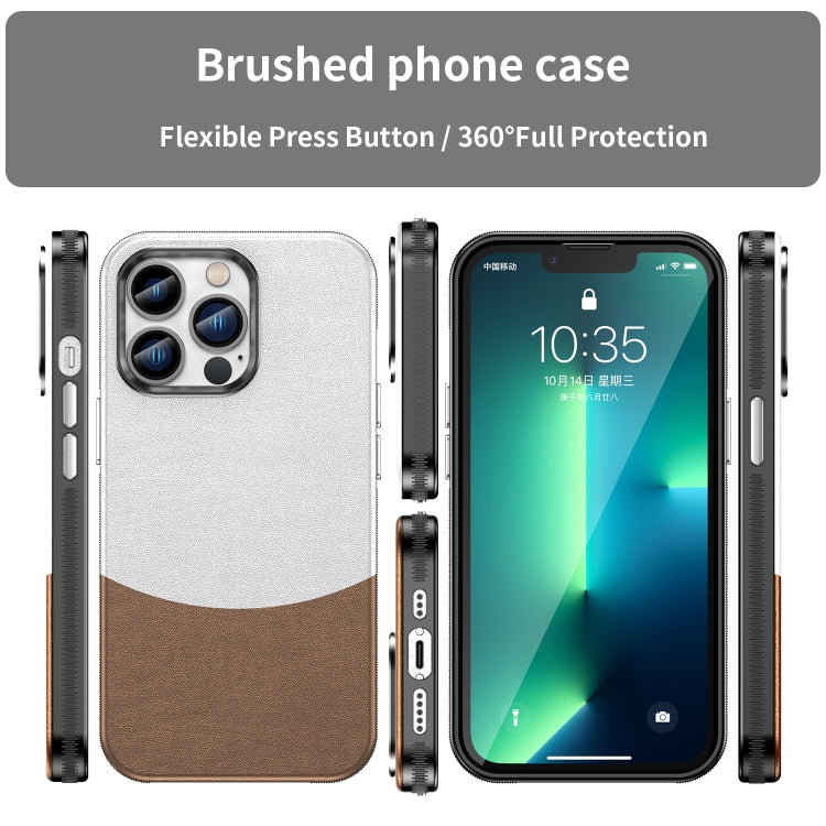 For iPhone 13 Pro Leather Texture MagSafe Magnetic TPU + PC Phone Case(Brown) - iPhone 13 Pro Cases by buy2fix | Online Shopping UK | buy2fix