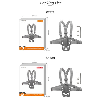 For DJI RC Pro Sunnylife Remote Control Waist Support Bracket Chest Strap(Grey) - Holder Series by Sunnylife | Online Shopping UK | buy2fix