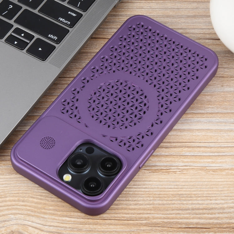 For iPhone 13 Pro Pure Color Honeycomb Aromatherapy MagSafe Phone Case(Purple) - iPhone 13 Pro Cases by buy2fix | Online Shopping UK | buy2fix