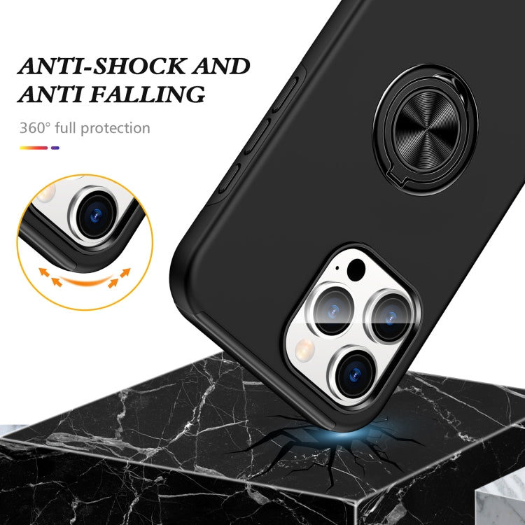 For iPhone 16 Magnetic Ring Holder Phone Case(Black) - iPhone 16 Cases by buy2fix | Online Shopping UK | buy2fix