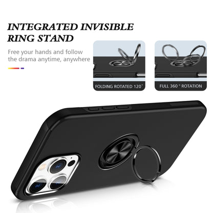 For iPhone 16 Pro Magnetic Ring Holder Phone Case(Black) - iPhone 16 Pro Cases by buy2fix | Online Shopping UK | buy2fix