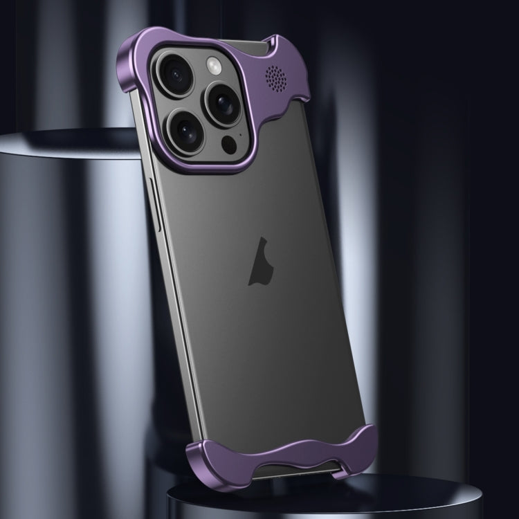 For iPhone 16 Pro Max Aromatherapy Alloy Frameless Phone Case(Purple) - iPhone 16 Pro Max Cases by buy2fix | Online Shopping UK | buy2fix