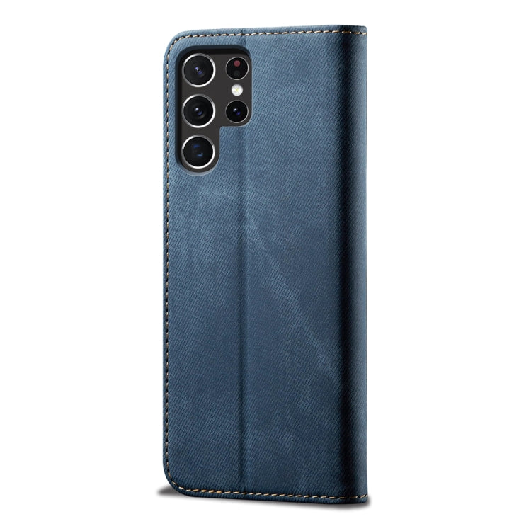 For Samsung Galaxy S25 Ultra 5G Denim Texture Casual Style Horizontal Flip Leather Case(Blue) - Galaxy S25 Ultra 5G Cases by buy2fix | Online Shopping UK | buy2fix