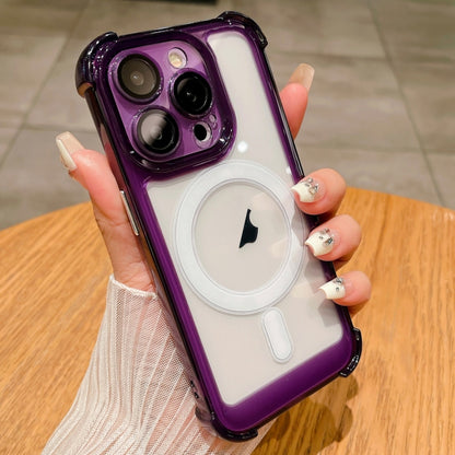 For iPhone 15 Pro Clear Acrylic + TPU MagSafe Magnetic Phone Case(Purple) - iPhone 15 Pro Cases by buy2fix | Online Shopping UK | buy2fix