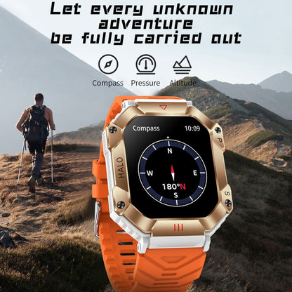 KR80 2.0 inch BT5.1 IP67 Sport Smart Watch, Support Bluetooth Call / Sleep / Blood Oxygen / Heart Rate / Blood Pressure Health Monitor(White+Orange) - Smart Watches by buy2fix | Online Shopping UK | buy2fix