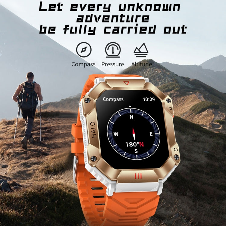 LEMFO KR80 2.0 inch BT5.1 IP67 Sport Smart Watch, Support Bluetooth Call / Sleep / Blood Oxygen / Heart Rate / Blood Pressure Health Monitor(Black+Orange) - Smart Watches by LEMFO | Online Shopping UK | buy2fix