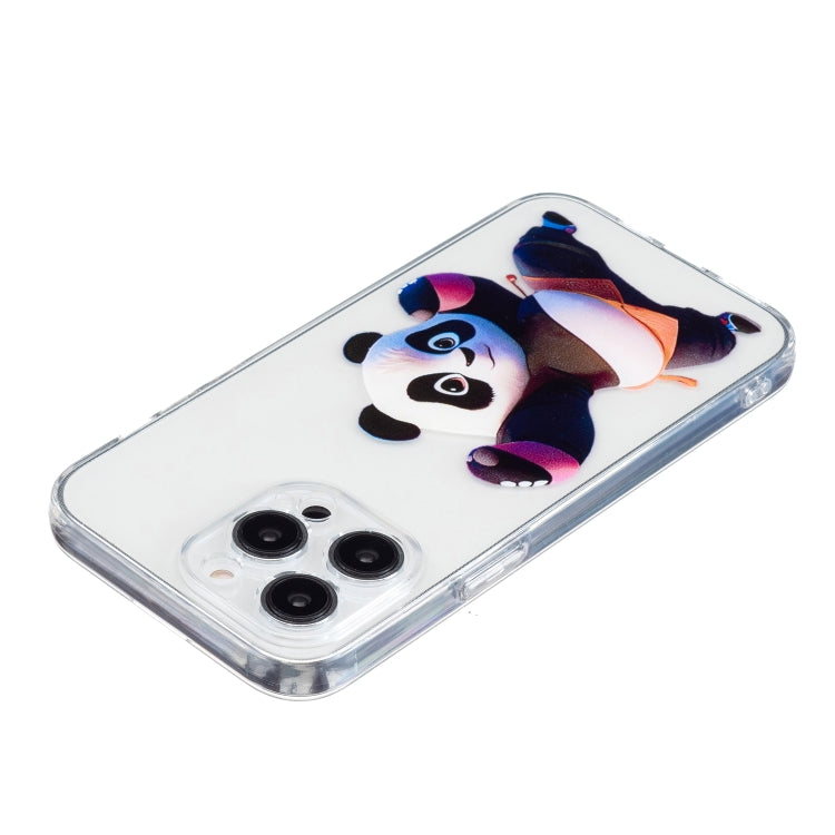 For iPhone 16 Pro Max Colored Drawing Pattern Transparent TPU Phone Case(Panda) - iPhone 16 Pro Max Cases by buy2fix | Online Shopping UK | buy2fix