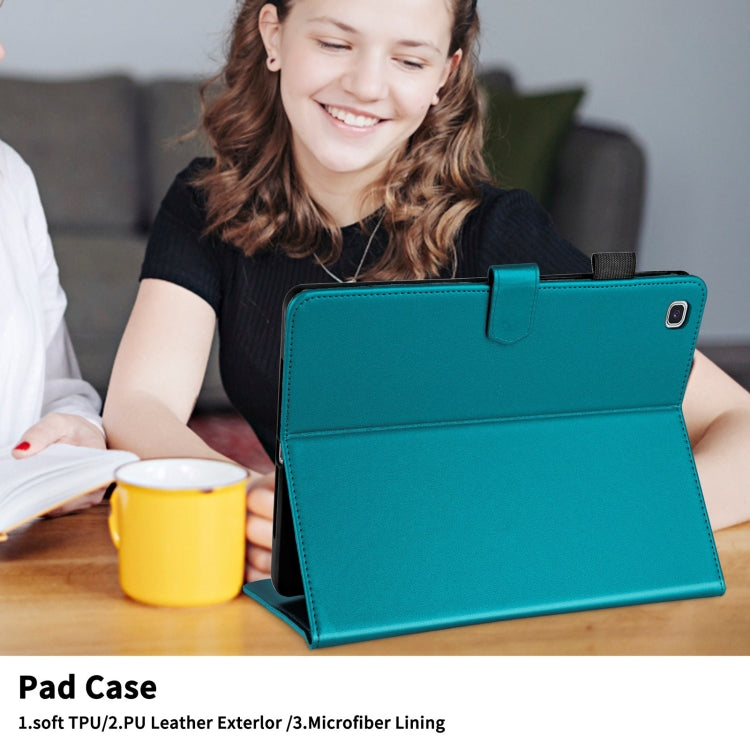 For Samsung Galaxy Tab S6 Lite 2024 Rhombus Lattice Leather Tablet Case(Dark Green) - Tab S6 Lite P610 / P615 by buy2fix | Online Shopping UK | buy2fix