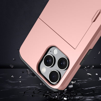 For iPhone 16 Shockproof Armor Phone Case with Card Slot(Rose Gold) - iPhone 16 Cases by buy2fix | Online Shopping UK | buy2fix