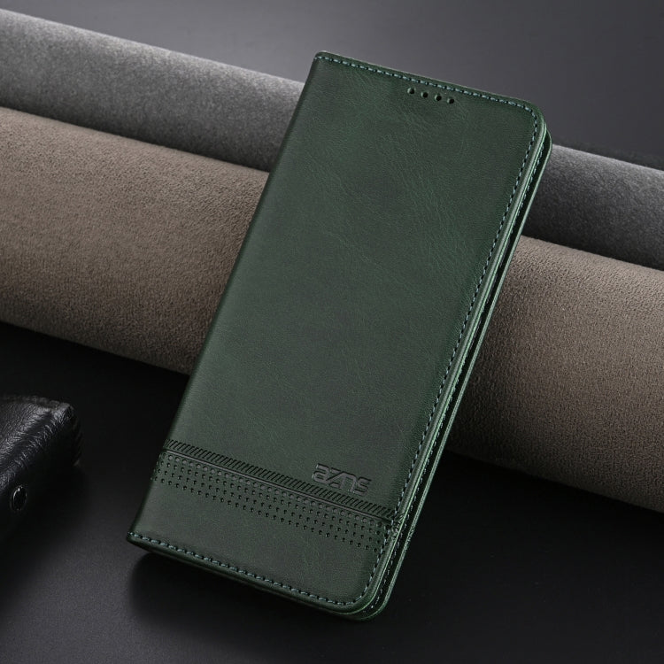 For Samsung Galaxy S24 FE 5G AZNS Magnetic Calf Texture Flip Leather Phone Case(Dark Green) - Galaxy S24 FE 5G Cases by AZNS | Online Shopping UK | buy2fix