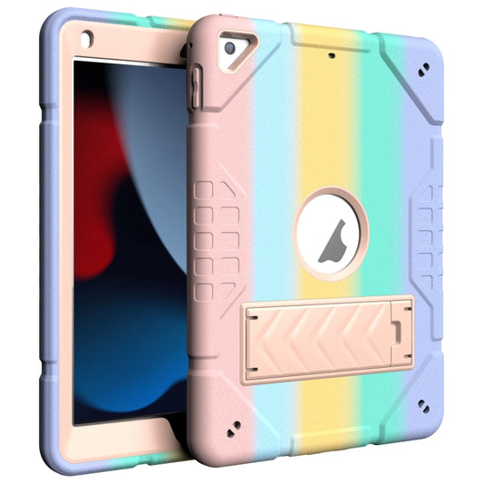 For iPad 10.2 2021 / 2020 / 2019 Armor Holder Silicone Hybrid PC Tablet Case(Gradient Color Gold) - iPad 10.2 Cases by buy2fix | Online Shopping UK | buy2fix