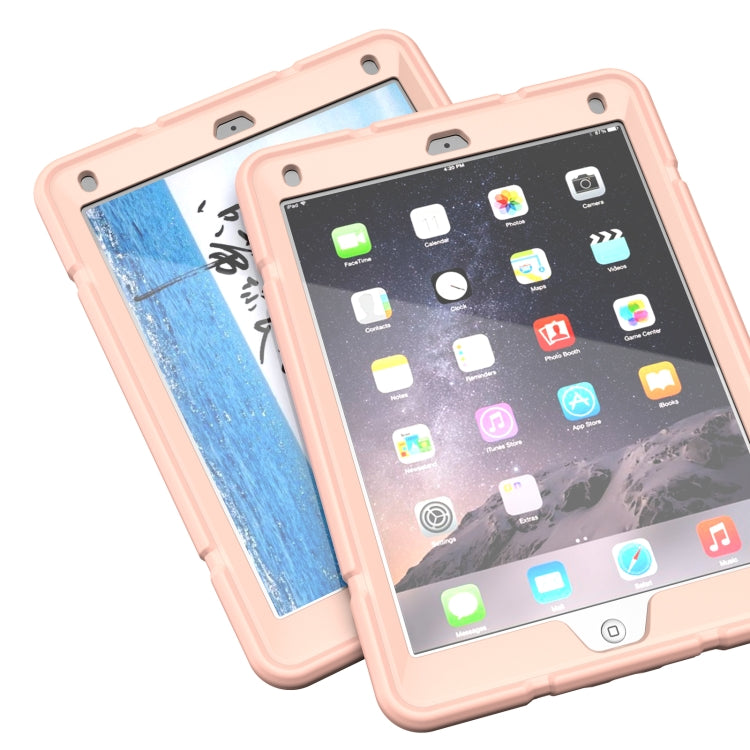 For iPad 10.2 2021 / 2020 / 2019 Armor Holder Silicone Hybrid PC Tablet Case(Rose Gold) - iPad 10.2 Cases by buy2fix | Online Shopping UK | buy2fix